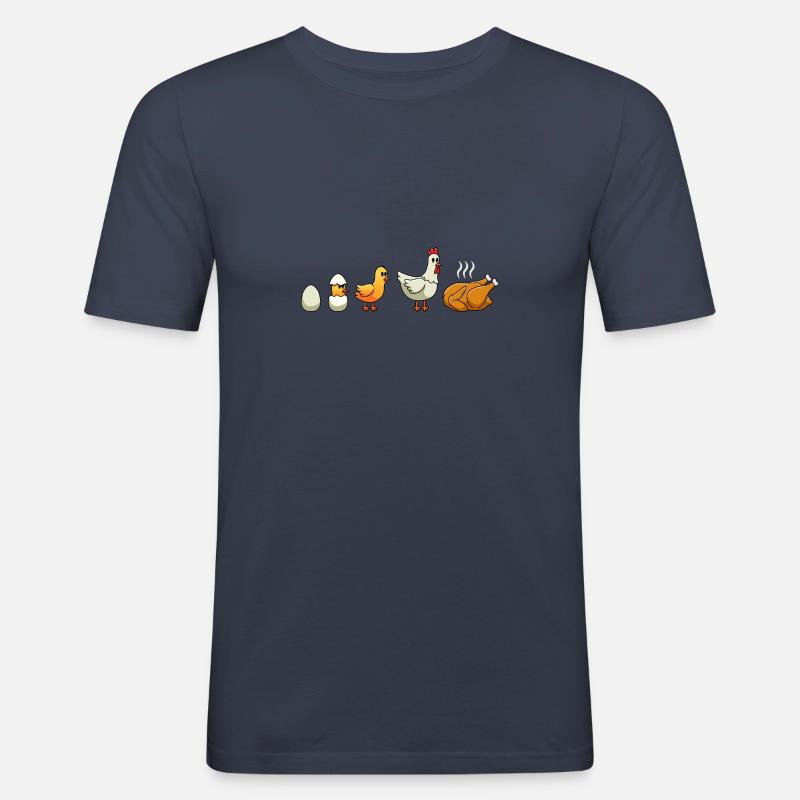 Hühner Evolution Huhn Hühnerhalter Hühner - Männer Slim Fit T-Shirt - Navy