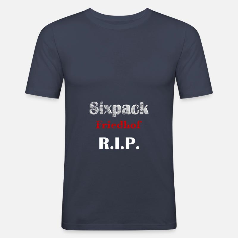 Sixpackfriedhof - Männer Slim Fit T-Shirt - Navy