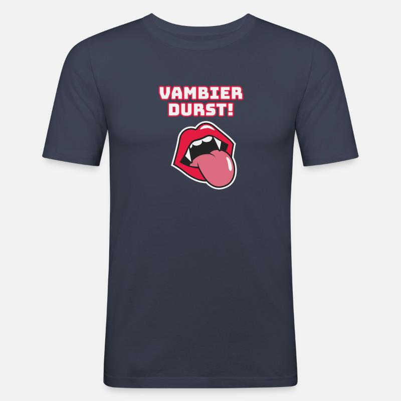 vambier,durst,vambier durst,vampir,helloween,bier - Männer Slim Fit T-Shirt - Navy