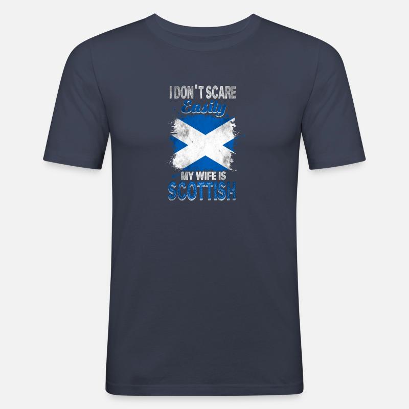Schottischer Ehemann Schottland - Männer Slim Fit T-Shirt - Navy