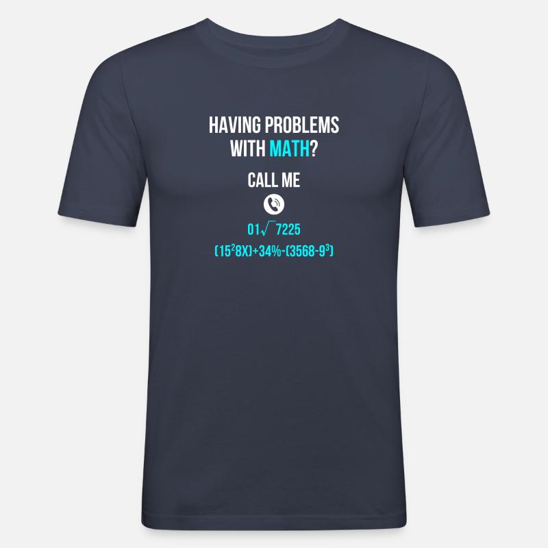 Mathe lernen Schule - Männer Slim Fit T-Shirt - Navy