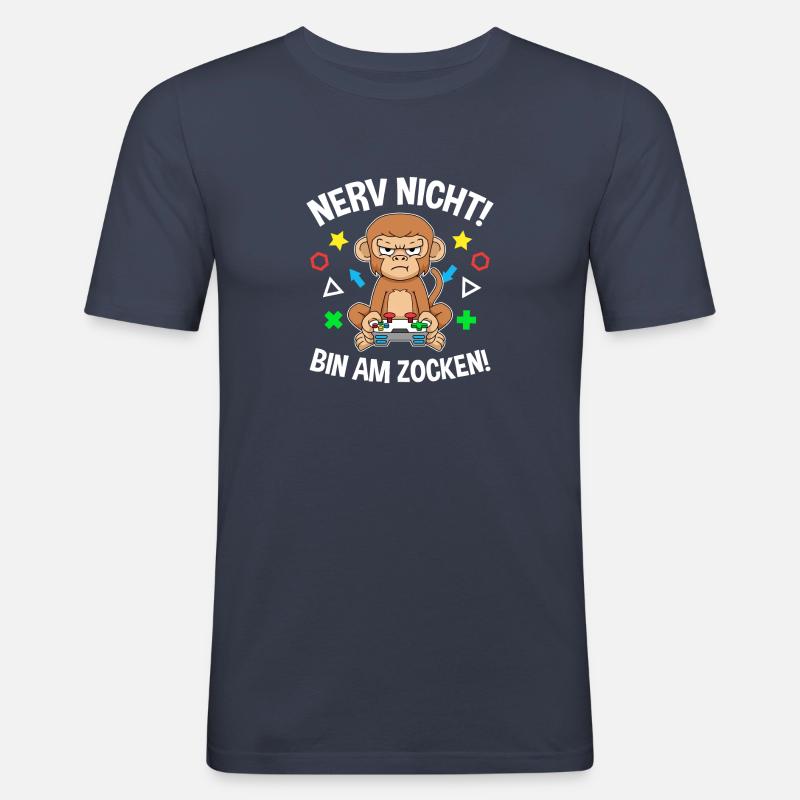 Controller Videospiel Zocker Gamer Computerspiel - Männer Slim Fit T-Shirt - Navy