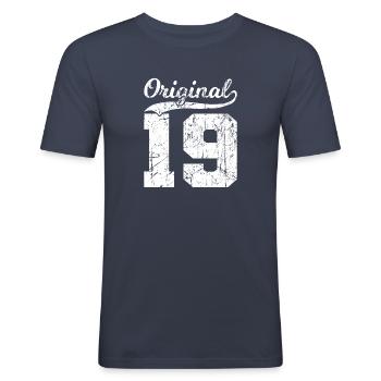 19 Original 5 Jahren Junge Mädchen Geburtstag - Männer Slim Fit T-Shirt - Navy - Vorne - Nik (191cm)
