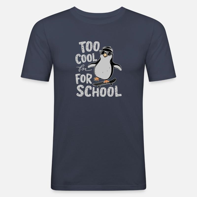 TROPPO COOL PER LA SCUOLA - Maglietta aderente da uomo - navy