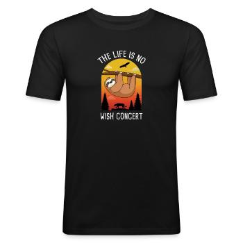The Life is No Wish Concert German Proverbs - Men's Slim Fit T-Shirt - black - Front - Nik (191cm)