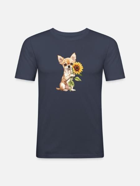 Chihuahua - Männer Slim Fit T-Shirt - Navy