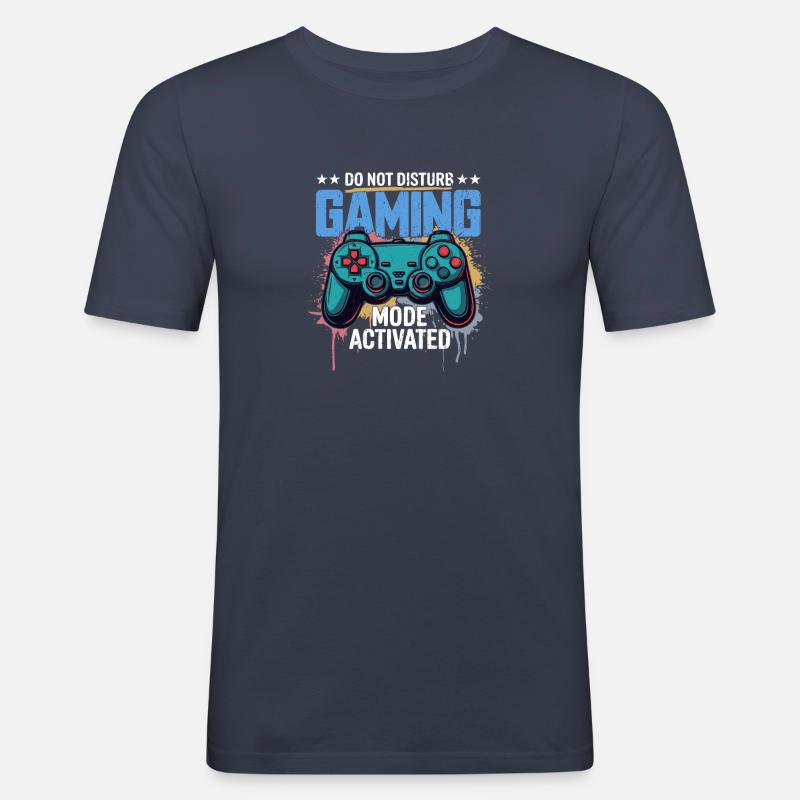 Mode de jeu activé - T-shirt près du corps Homme - bleu marine