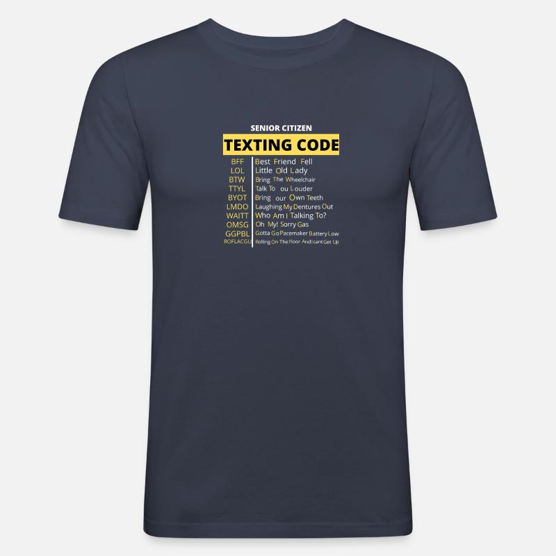 Lustiger Senioren-SMS-Code-Design Opa - Männer Slim Fit T-Shirt - Navy
