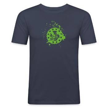 MTB - Fahrrad - Bike - Radsport - Mountainbike - Männer Slim Fit T-Shirt - Navy - Vorne - Nik (191cm)