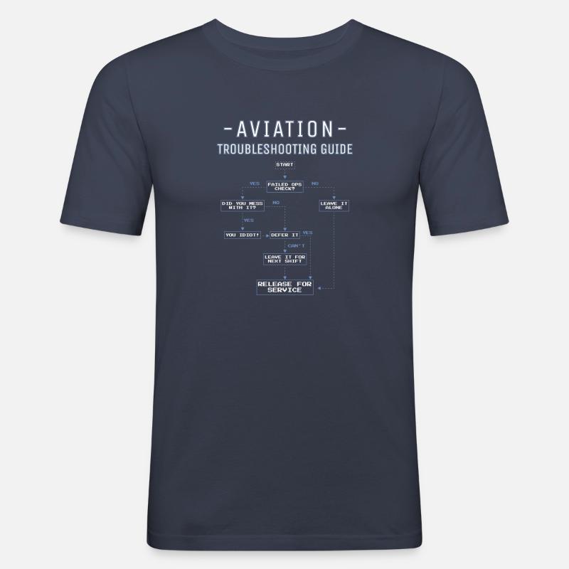 Luftfahrt-Handbuch zur Fehlerbehebung - Männer Slim Fit T-Shirt - Navy