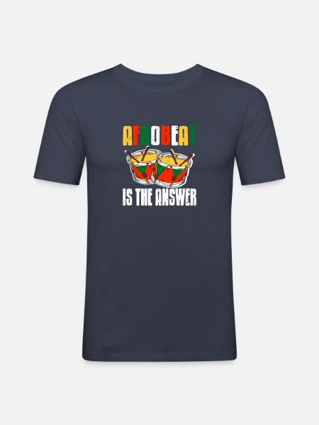 Afrobeat is the answer - Men's Slim Fit T-Shirt - navy