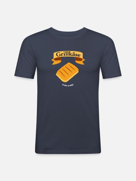 Grillkäse ist eher so mittel - Männer Slim Fit T-Shirt - Navy