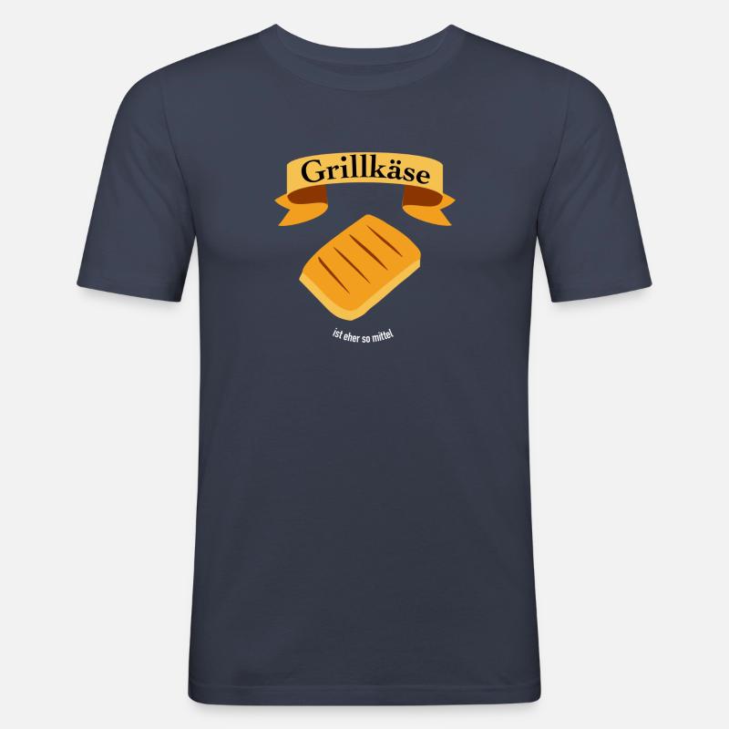 Grillkäse ist eher so mittel - Männer Slim Fit T-Shirt - Navy