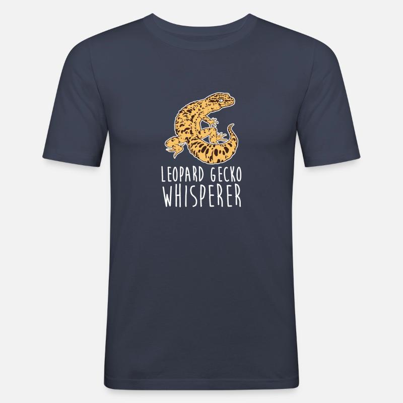 LEOPARD GECKO WHISPERER - Männer Slim Fit T-Shirt - Navy