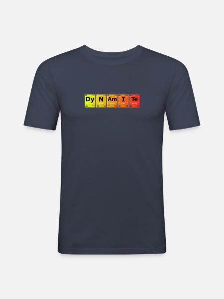 Dynamite Chemistry Science Periodic Table - Men's Slim Fit T-Shirt - navy