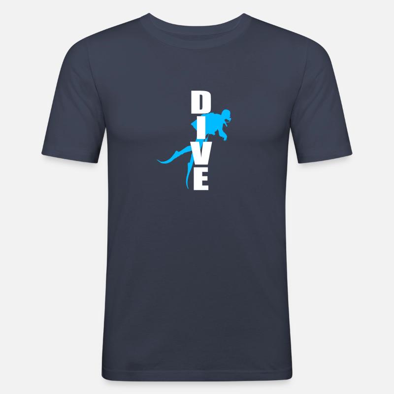 Tauchen - Männer Slim Fit T-Shirt - Navy