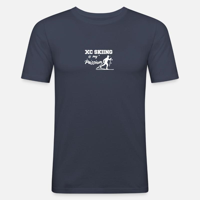 Langlauf Langlaufen - Männer Slim Fit T-Shirt - Navy