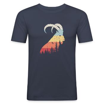 Capricorne - T-shirt près du corps Homme - bleu marine - Devant - Nik (191cm)