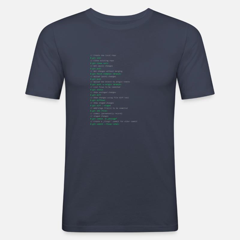Git commands - Männer Slim Fit T-Shirt - Navy