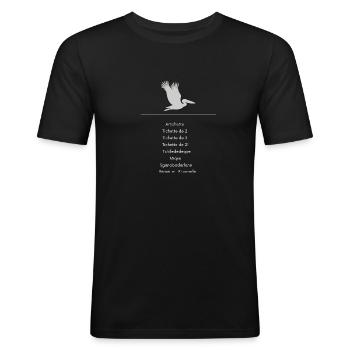 Artichette Tichette de 2 Tichette de 3 - T-shirt près du corps Homme - noir - Devant - Nik (191cm)