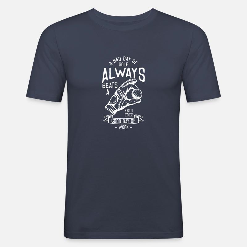 golf beats work - Männer Slim Fit T-Shirt - Navy