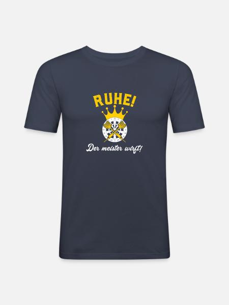 Ruhe der Meister Wirft - Männer Slim Fit T-Shirt - Navy