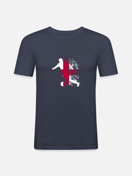 Équipe nationale Angleterre - T-shirt près du corps Homme - bleu marine