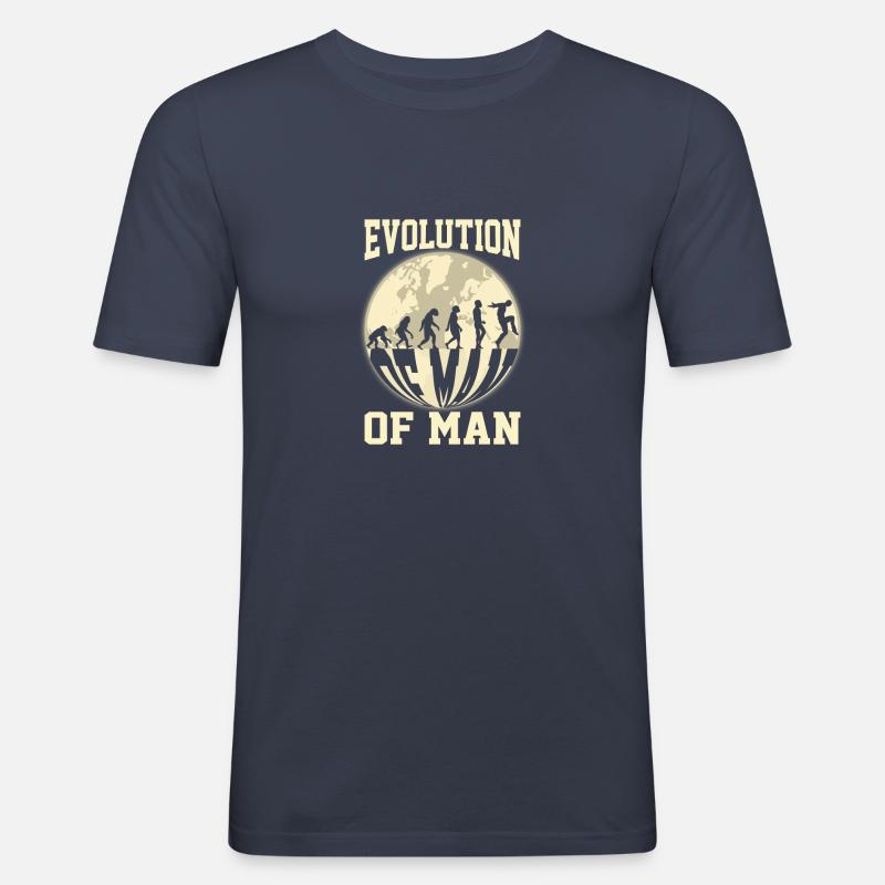 Evolution des Menschen - Männer Slim Fit T-Shirt - Navy