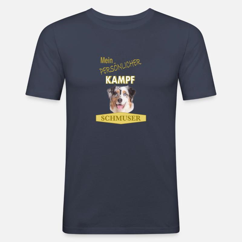 Persönlicher Kampfschmuser - Australian Shepherd - Männer Slim Fit T-Shirt - Navy