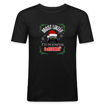 TRÈS PROBABLE - T-shirt près du corps Homme - noir - Devant - Nik (191cm)