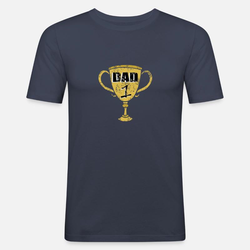 DAD-Becher 1 - Männer Slim Fit T-Shirt - Navy