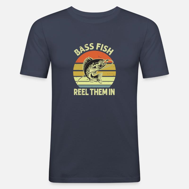 Barschfische Hole sie ein - Männer Slim Fit T-Shirt - Navy