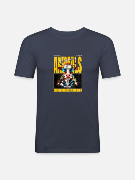 Animals strikes back - Men's Slim Fit T-Shirt - navy