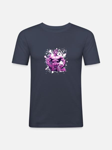 Gym de musculation - T-shirt près du corps Homme - bleu marine