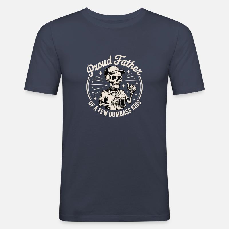 STOLZER VATER - Männer Slim Fit T-Shirt - Navy
