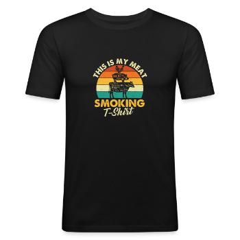 This Is My Meat Smoking Funny BBQ Gift - Men's Slim Fit T-Shirt - black - Front - Nik (191cm)