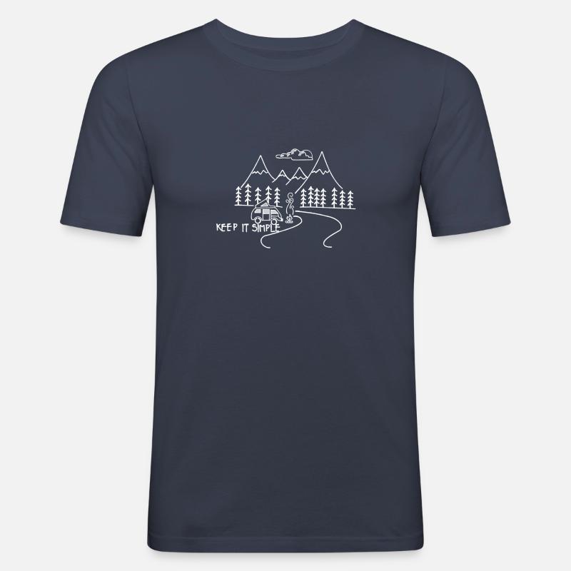 Keep it simple camping - Men's Slim Fit T-Shirt - navy