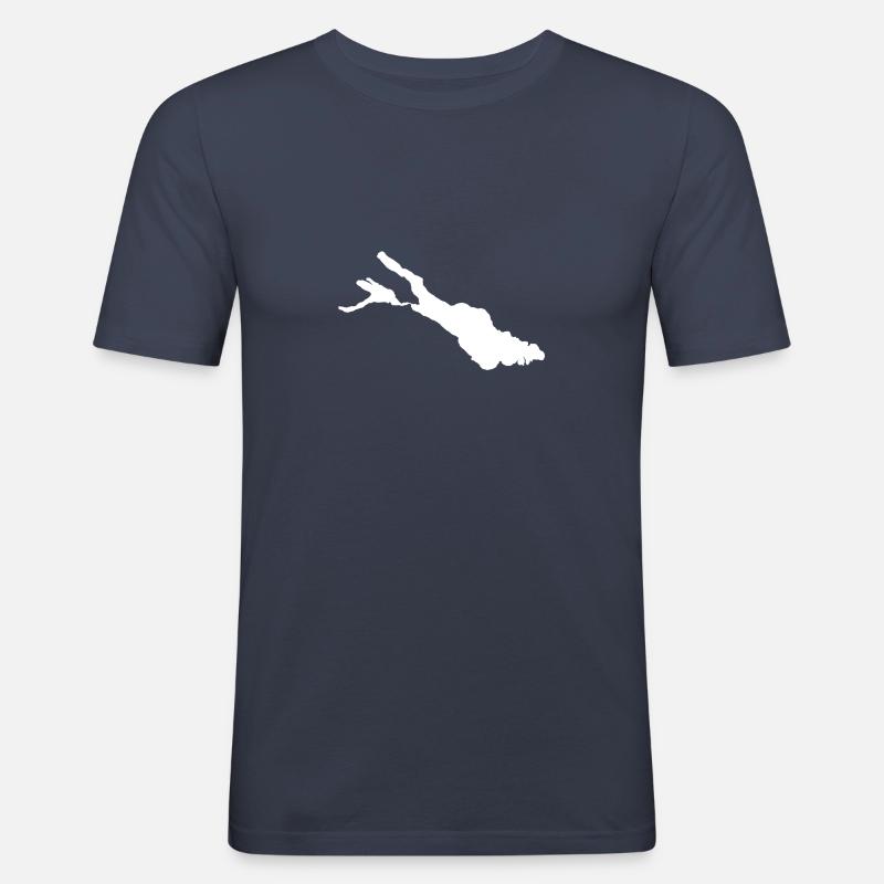 Bodensee - Männer Slim Fit T-Shirt - Navy