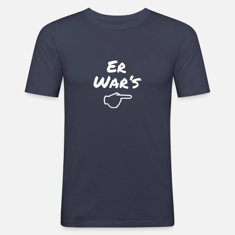 Er war's - Männer Slim Fit T-Shirt - Navy