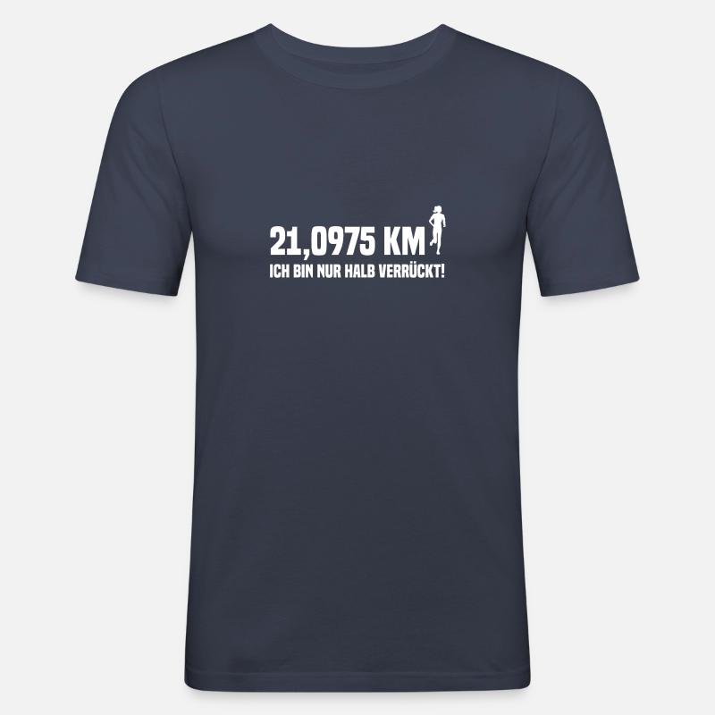 Halbmarathon 21 km - Männer Slim Fit T-Shirt - Navy