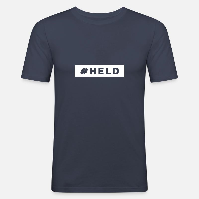 #Held - Männer Slim Fit T-Shirt - Navy