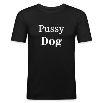 chien chatte - T-shirt près du corps Homme - noir - Devant - Nik (191cm)