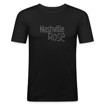 Nashville rose - Men's Slim Fit T-Shirt - black - Front - Nik (191cm)