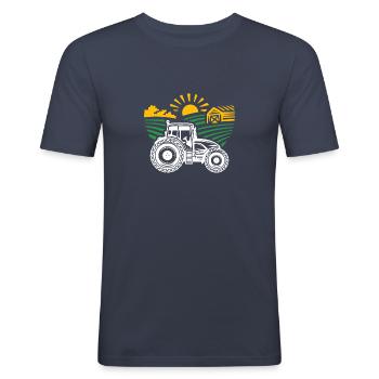 Tractor agriculture farmer gift · tractor - Men's Slim Fit T-Shirt - navy - Front - Nik (191cm)