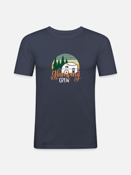 Glamping Glamourøse Camping Glampings Luksus Ferie - Herre Slim Fit T-Shirt - marineblå