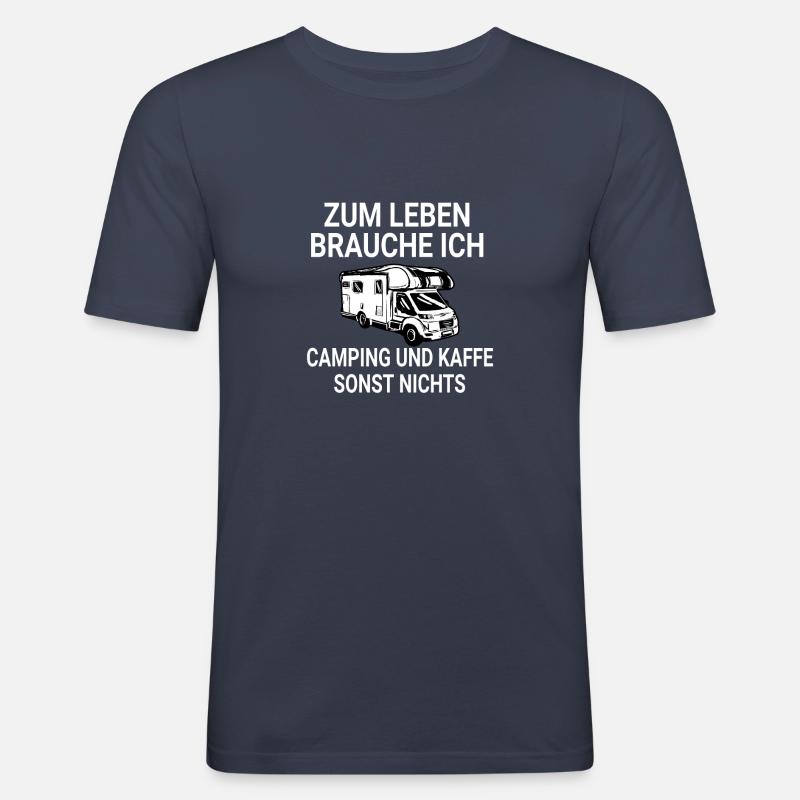Lustiger Camper Camping Spruch - Männer Slim Fit T-Shirt - Navy