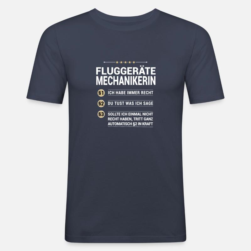 Fluggerätemechanikerin Beruf eigenen Paragraphen - Männer Slim Fit T-Shirt - Navy