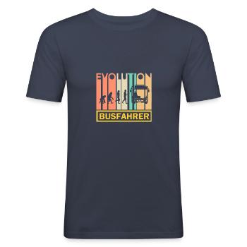 Busfahrer Beruf Geschenk · Evolution - Männer Slim Fit T-Shirt - Navy - Vorne - Nik (191cm)