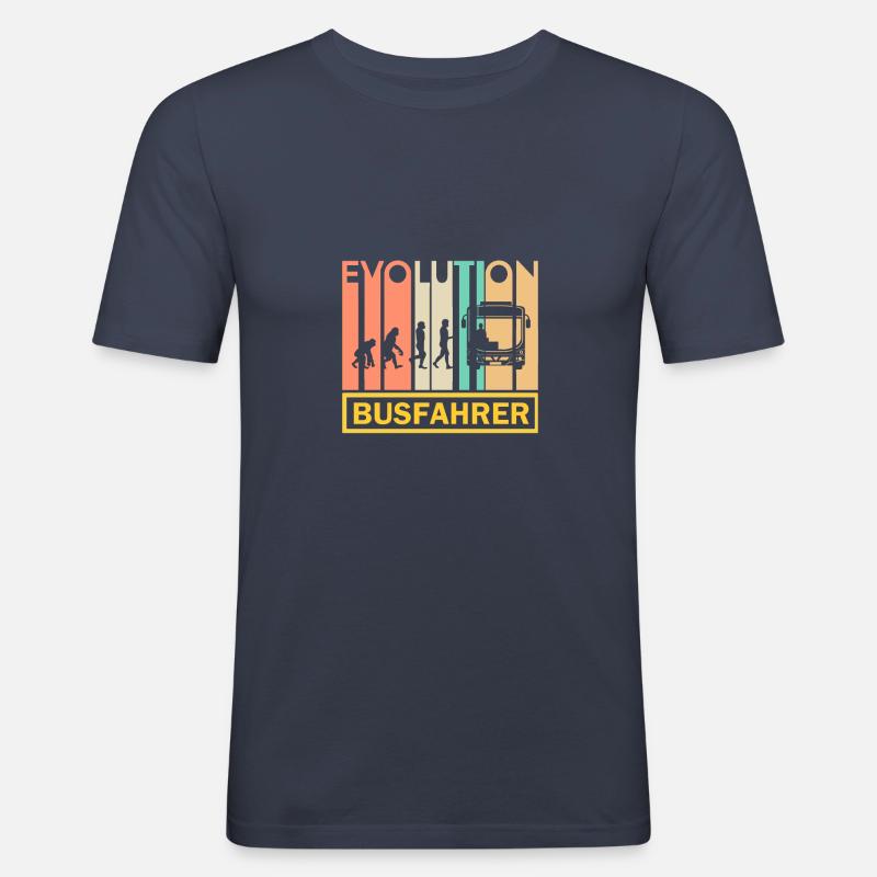 Busfahrer Beruf Geschenk · Evolution - Männer Slim Fit T-Shirt - Navy