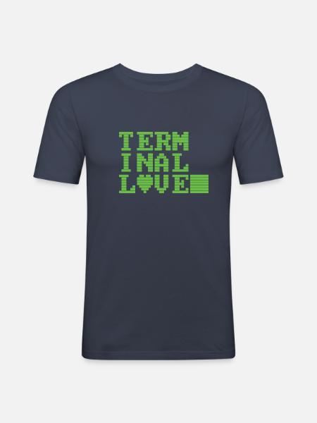 Terminal Love - Men's Slim Fit T-Shirt - navy